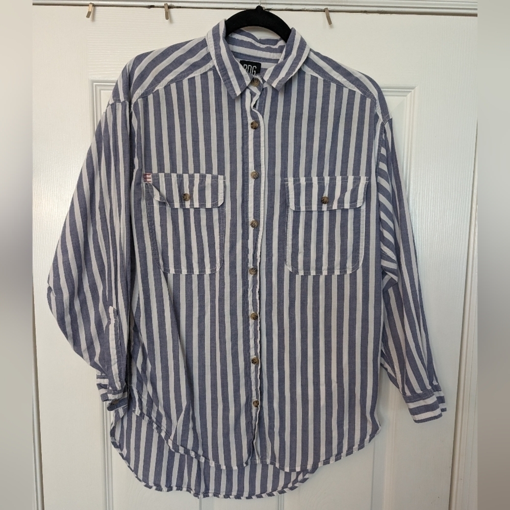 BDG Urban Outfitters Striped Long Sleeve Button Down Shirt